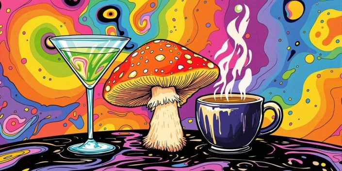 Alcohol and psilocybin (