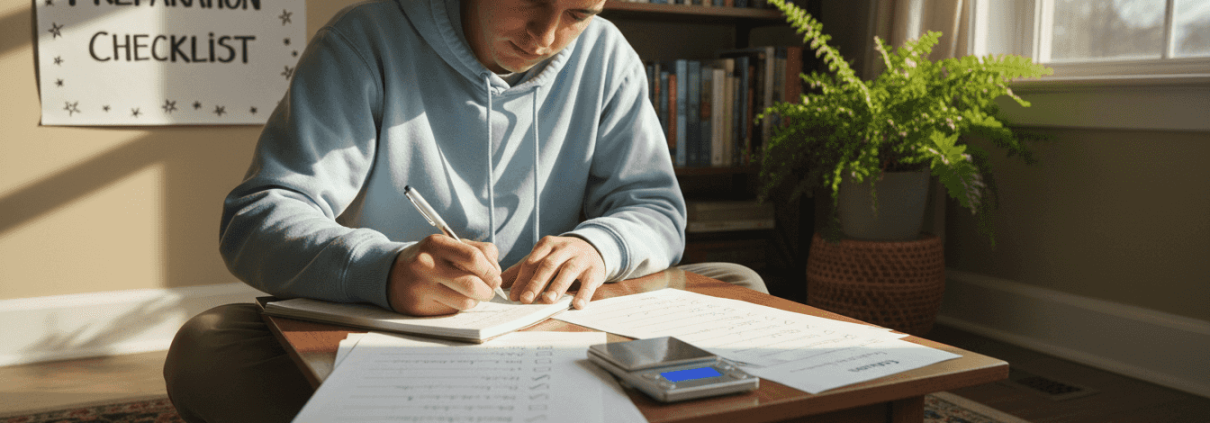 Person preparing safe mushroom workflow