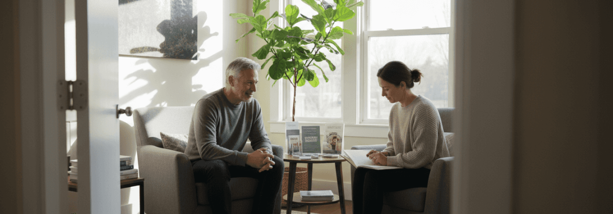 Therapist and patient in counseling session