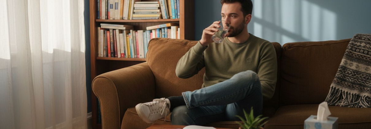 Client in psilocybin therapy session setting