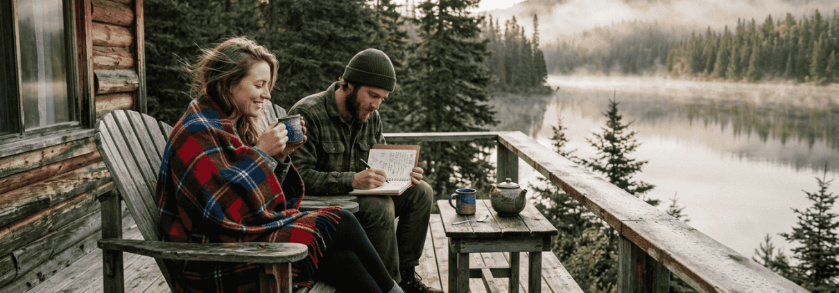 Couple reflecting quietly after safe psychedelic experience