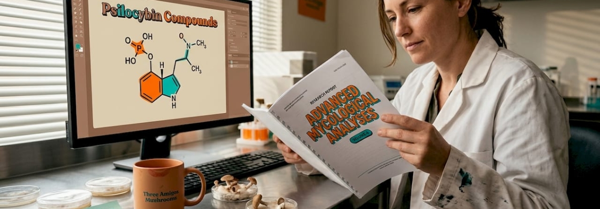 Scientist analyses psilocybin research in lab setting