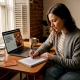 Woman preparing mushroom cultivation checklist