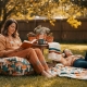 Sitter reading in cozy living room support scene