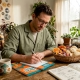 Scientist documenting mushroom potency samples in lab